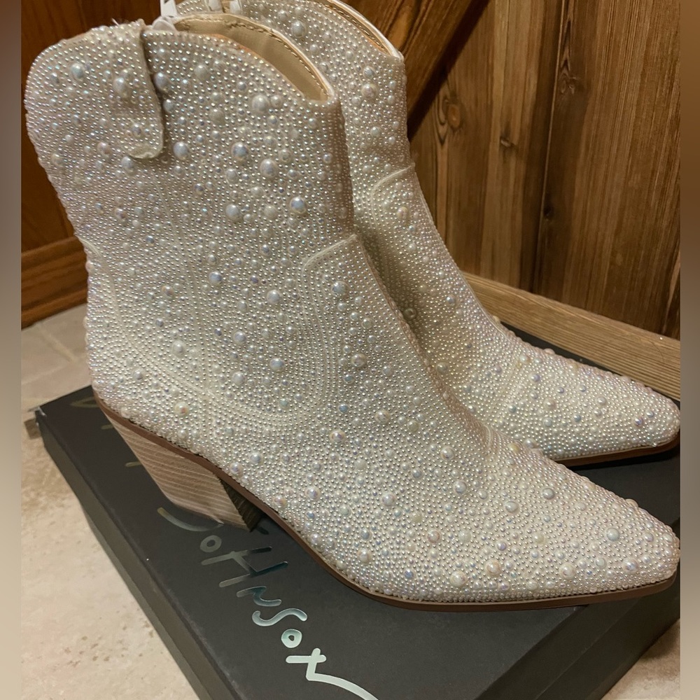 Betsey Johnson Pearl Boots